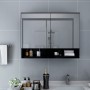 Armario de baño con espejo negro 80x15x60 cm de vidaXL, Tocadores de baño - Ref: Foro24-323605, Precio: 115,77 €, Descuento: %
