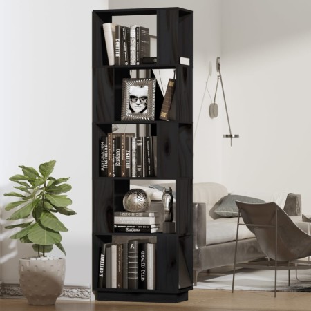 Estantería/divisor de espacios madera pino negro 51x25x163,5 cm de , Librerías y estanterías - Ref: Foro24-814048, Precio: 69...