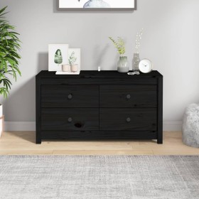 Armario auxiliar madera maciza de pino negro 100x40x54 cm de , Aparadores - Ref: Foro24-821778, Precio: 178,05 €, Descuento: %