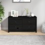 Solid black pine wood auxiliary cabinet 100x40x54 cm by , Sideboards - Ref: Foro24-821778, Price: 177,97 €, Discount: %