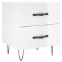 Bedside table 2 units engineered wood glossy white 40x35x47.5cm by , Nightstands - Ref: Foro24-827297, Price: 60,15 €, Discou...