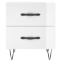 Bedside table 2 units engineered wood glossy white 40x35x47.5cm by , Nightstands - Ref: Foro24-827297, Price: 60,15 €, Discou...