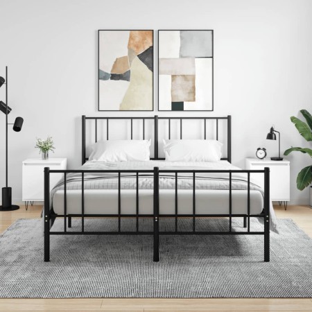 Zwei Nachttische aus weißem Glanz-Engineered-Holz, 40x30x50 cm. von , Nachttische - Ref: Foro24-826833, Preis: 64,60 €, Rabat...