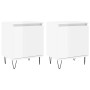 Mesitas noche 2 uds madera ingeniería blanco brillo 40x30x50 cm de , Mesitas de noche - Ref: Foro24-826833, Precio: 64,60 €, ...