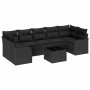 Conjunto de sofá de jardín 8 pcs Negro 55 x 55 x 37 cm