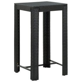 Hocher Gartentisch aus schwarzem synthetischem Rattan 60,5x60,5x110,5 cm von , Gartentische - Ref: Foro24-45871, Preis: 201,9...