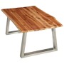 Mesa de centro madera de acacia y acero inoxidable 100x60x40cm de , Mesas de centro - Ref: Foro24-283896, Precio: 137,04 €, D...
