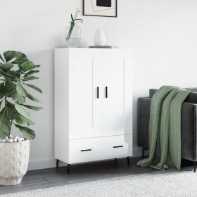 High gloss white engineered wood sideboard 69.5x31x115 cm by , Sideboards - Ref: Foro24-830342, Price: 96,58 €, Discount: %