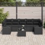 Conjunto de sofá de jardín 8 pcs Negro 55 x 55 x 37 cm
