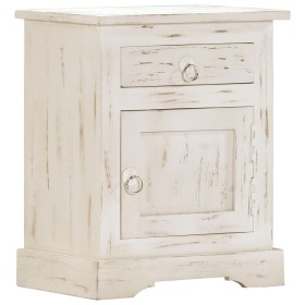 Mesita de noche de madera maciza de mango blanca 40x30x50 cm de , Mesitas de noche - Ref: Foro24-247713, Precio: 116,28 €, De...