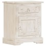 Massiver Nachttisch aus weißem Mangoholz 40x30x50 cm von , Nachttische - Ref: Foro24-247713, Preis: 116,28 €, Rabatt: %