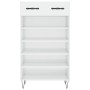 Mueble zapatero madera contrachapada blanco brillo 60x35x105 cm