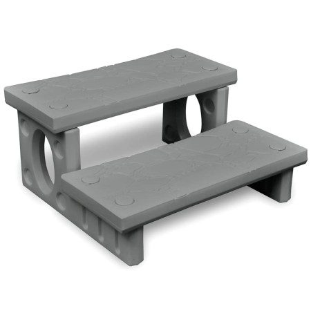 Escalones para bañera de hiromasaje gris de , Accesorios para piscinas y spa - Ref: Foro24-90881, Precio: 129,99 €