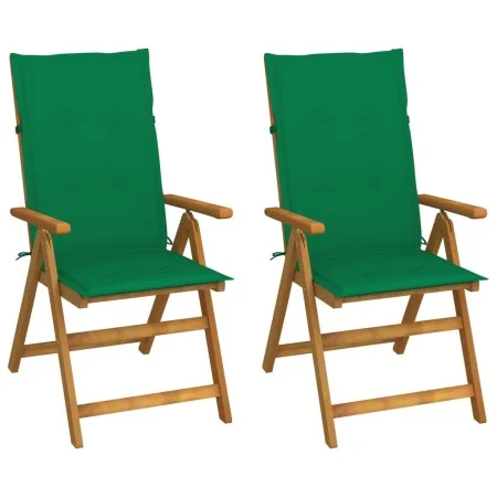 Sillas de jardín reclinables 2 uds madera maciza acacia cojines de vidaXL, Sillas de jardín - Ref: Foro24-3064064, Precio: 19...