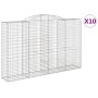 Gabion baskets 10 units, arched shape, iron, 300x50x180/200cm by , Pots and planters - Ref: Foro24-3146781, Price: 1,00 €, Di...