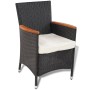 Set comedor de jardín 5 piezas y cojines ratán sintético negro de , Conjuntos de jardín - Ref: Foro24-41307, Precio: 513,50 €...