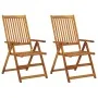 Sillas de jardín reclinables 2 uds madera maciza acacia cojines de vidaXL, Sillas de jardín - Ref: Foro24-3064064, Precio: 19...