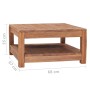 Solid teak wood coffee table 68x67x35 cm by , Coffee table - Ref: Foro24-332859, Price: 172,28 €, Discount: %