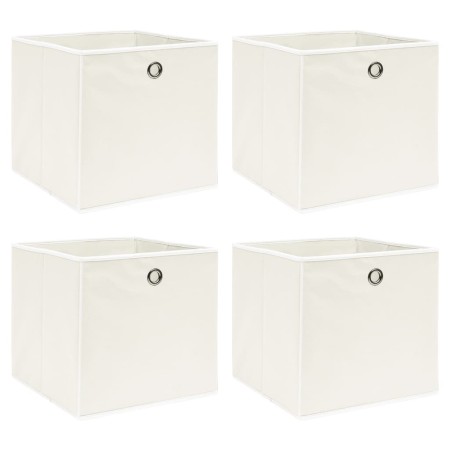 Aufbewahrungsboxen 4 Stück Stoff weiß 32x32x32 cm von , Aufbewahrungskörbe - Ref: Foro24-288349, Preis: 25,36 €, Rabatt: %