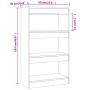 Regal/Teiler aus braunem Eichenholz, 60x30x103 cm. von , Bücherregale und Regale - Ref: Foro24-813604, Preis: 57,40 €, Rabatt: %