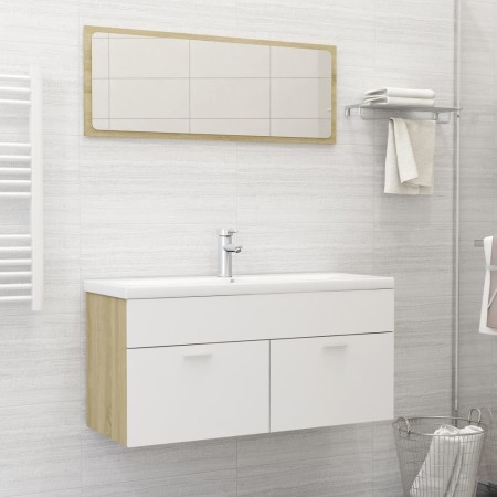Badezimmermöbel-Set aus weißem und Eichenholz in Sonoma-Eiche. von , Badezimmermöbel - Ref: Foro24-3070897, Preis: 332,85 €, ...