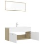 Badezimmermöbel-Set aus weißem und Eichenholz in Sonoma-Eiche. von , Badezimmermöbel - Ref: Foro24-3070897, Preis: 332,85 €, ...