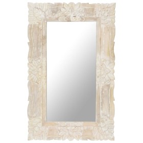 Massiver Mangoholzspiegel in Weiß 80x50 cm von , Spiegel - Ref: Foro24-321633, Preis: 119,09 €, Rabatt: %