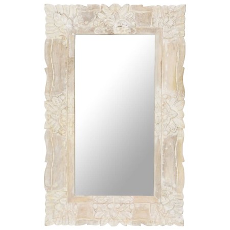 Massiver Mangoholzspiegel in Weiß 80x50 cm von , Spiegel - Ref: Foro24-321633, Preis: 119,09 €, Rabatt: %