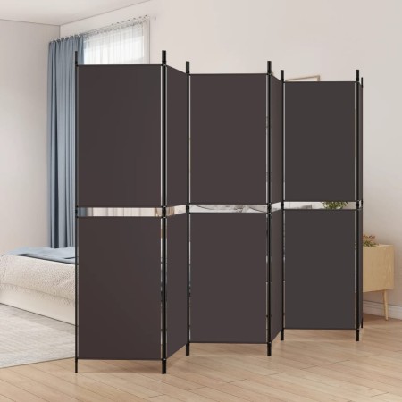 Sechsflügeliger Raumteiler aus braunem Stoff, 300x180 cm. von , Raumteiler - Ref: Foro24-350223, Preis: 64,58 €, Rabatt: %