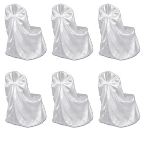Set of 6 white chair covers for chairs, banquets, and weddings by , Covers - Ref: Foro24-241184, Price: 42,19 €, Discount: %