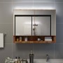 Badezimmermöbel mit LED-Spiegel MDF Eiche 80x15x60 cm von vidaXL, Badezimmerwaschtische - Ref: Foro24-323606, Preis: 169,10 €...