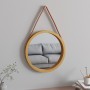 Wall mirror with golden strap Ø45 cm by , Mirrors - Ref: Foro24-351537, Price: 31,85 €, Discount: %
