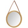Wall mirror with golden strap Ø45 cm by , Mirrors - Ref: Foro24-351537, Price: 31,85 €, Discount: %