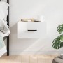 Wall-mounted glossy white bedside table 35x35x20 cm by , Lockers and storage cabinets - Ref: Foro24-829824, Price: 31,05 €, D...
