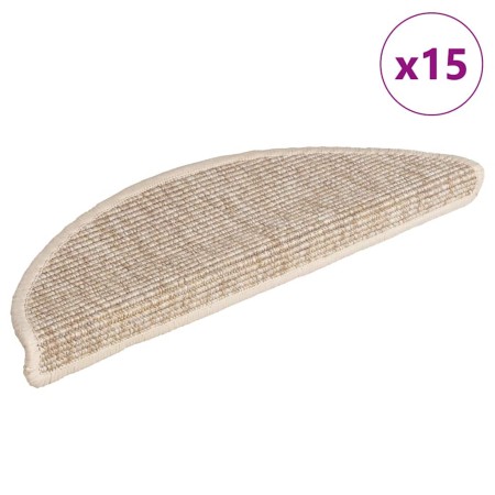 Alfombrilla autoadhesiva escalera 15 uds beige claro 56x17x3 cm de , Alfombrillas para escalones - Ref: Foro24-326897, Precio...