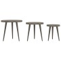 Set of 3 auxiliary tables made of gray MDF and iron by , Side tables - Ref: Foro24-286095, Price: 70,01 €, Discount: %