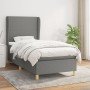 Cama box spring con colchón tela gris oscuro 90x200 cm en Camas y somieres | Comprar online en Foro24