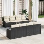 Conjunto de sofá de jardín 9 pcs Negro 55 x 55 x 37 cm
