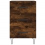 Engineered wood smoked oak bedside table 40x40x66 cm by , Nightstands - Ref: Foro24-827657, Price: 59,14 €, Discount: %