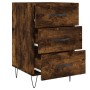 Engineered wood smoked oak bedside table 40x40x66 cm by , Nightstands - Ref: Foro24-827657, Price: 59,14 €, Discount: %