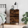 Engineered wood smoked oak bedside table 40x40x66 cm by , Nightstands - Ref: Foro24-827681, Price: 63,74 €, Discount: %