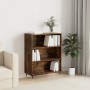Engineered wood smoked oak bookshelf 69.5x32.5x90 cm by , Bookcases and shelves - Ref: Foro24-828345, Price: 55,47 €, Discoun...