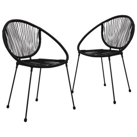 Gartenstühle, 2 Stück, Schwarz, aus PVC-Rattan von , Gartenstühle - Ref: Foro24-48566, Preis: 206,66 €, Rabatt: %
