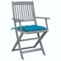 Folding garden chairs 4 pcs cushions solid acacia wood by vidaXL, Garden chairs - Ref: Foro24-3064528, Price: 184,19 €, Disco...
