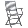 Folding garden chairs 4 pcs cushions solid acacia wood by vidaXL, Garden chairs - Ref: Foro24-3064528, Price: 184,19 €, Disco...