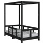 Kinderbettgestell aus schwarzem Kiefernholz, 70x140 cm. von , Kinderbetten und Betten für Kinder - Ref: Foro24-834512, Preis:...