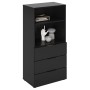 FMD Schwarze Kommode mit 3 Schubladen und offenen Regalen von , Kleiderschränke - Ref: Foro24-437007, Preis: 175,98 €, Rabatt: %