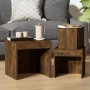 Stapelbare Tische, 3-teilig, Eichenfurnierholz, geräuchert. von , Seitentische - Ref: Foro24-815225, Preis: 58,70 €, Rabatt: %