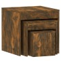 Stapelbare Tische, 3-teilig, Eichenfurnierholz, geräuchert. von , Seitentische - Ref: Foro24-815225, Preis: 58,70 €, Rabatt: %