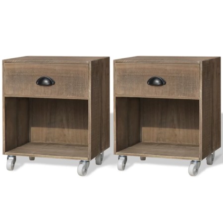 Braune Nachttische, 2 Stück Massivholz von , Nachttische - Ref: Foro24-243162, Preis: 110,93 €, Rabatt: %